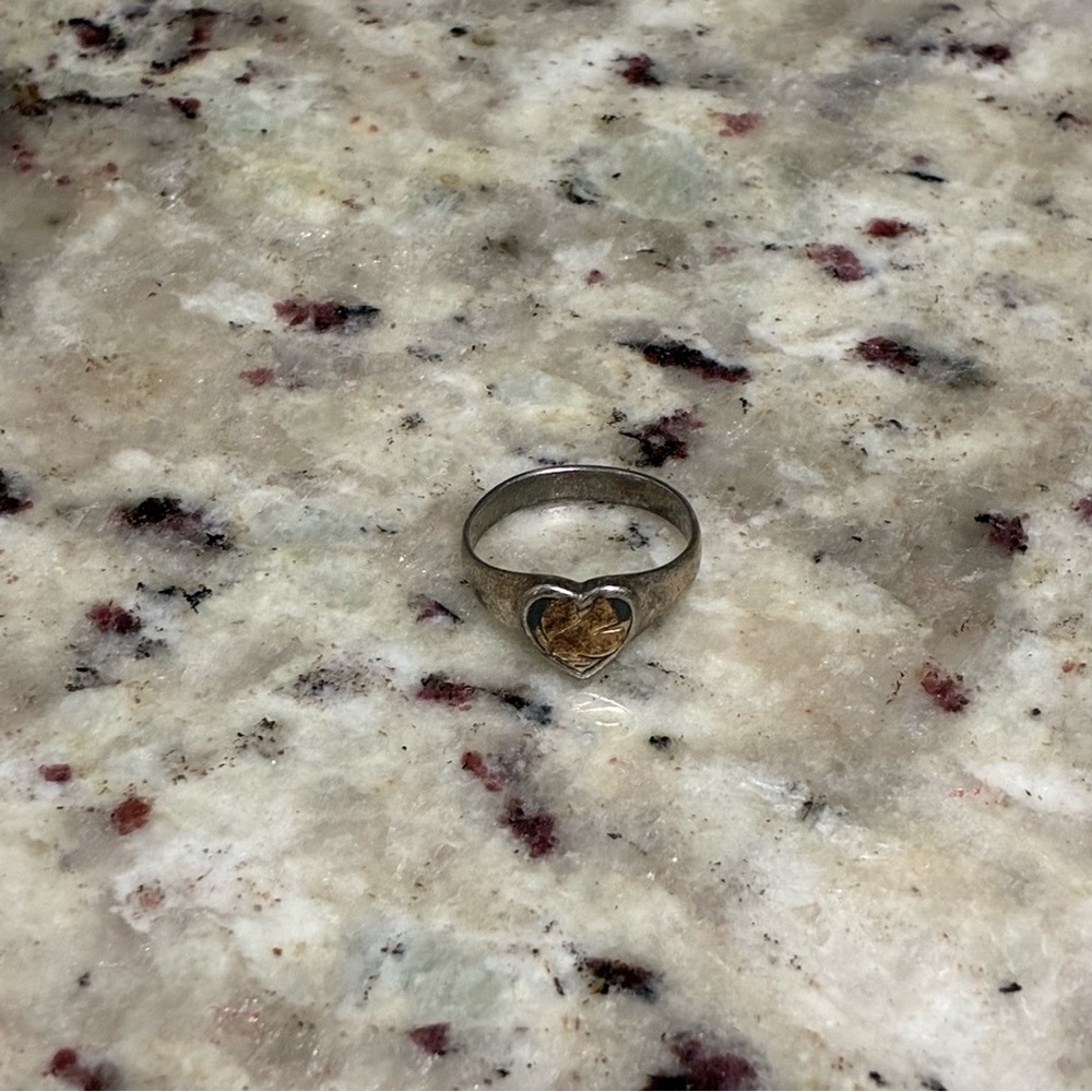 James Avery 925 & 14k Retired Dove Heart Ring Descending Peace